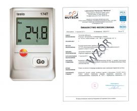 Rejestrator temperatury TESTO 174T ZESTAW ze świadectwem wzorcowania